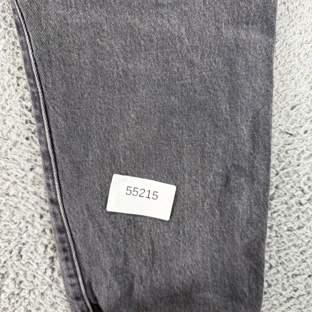 Levi's 501 Jeans Women 30x26 Black Cotton Denim Straight Crop Button-Fly Stretch